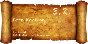 Born Koridon névjegykártya